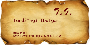 Turányi Ibolya névjegykártya